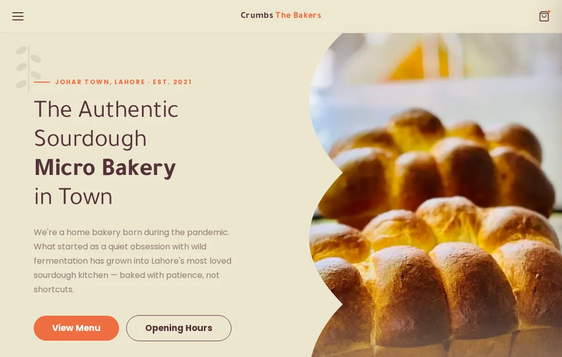 Crumbs — Artisan micro-bakery website